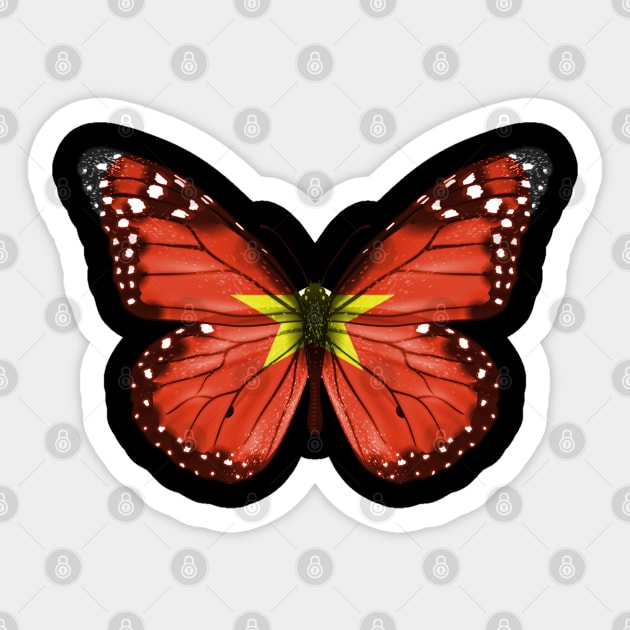 Vietnamese Flag  Butterfly - Gift for Vietnamese From Vietnam Sticker by Country Flags